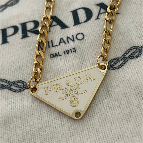 gold prada necklace - repurposed Prada necklace.